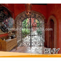 Used Double Wrought Iron Panel Door and Glass Design